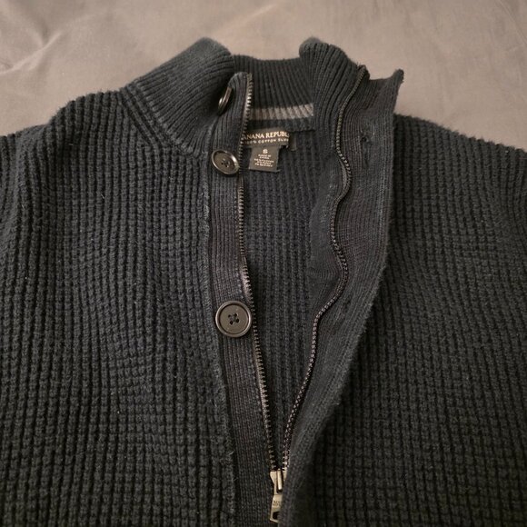 Banana Republic Cotton Mock Neck Cardigan Jacket, Men's Small - Picture 6 of 7